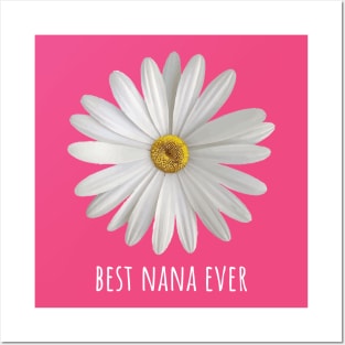 Best Nana Ever Simple Daisy Floral Posters and Art